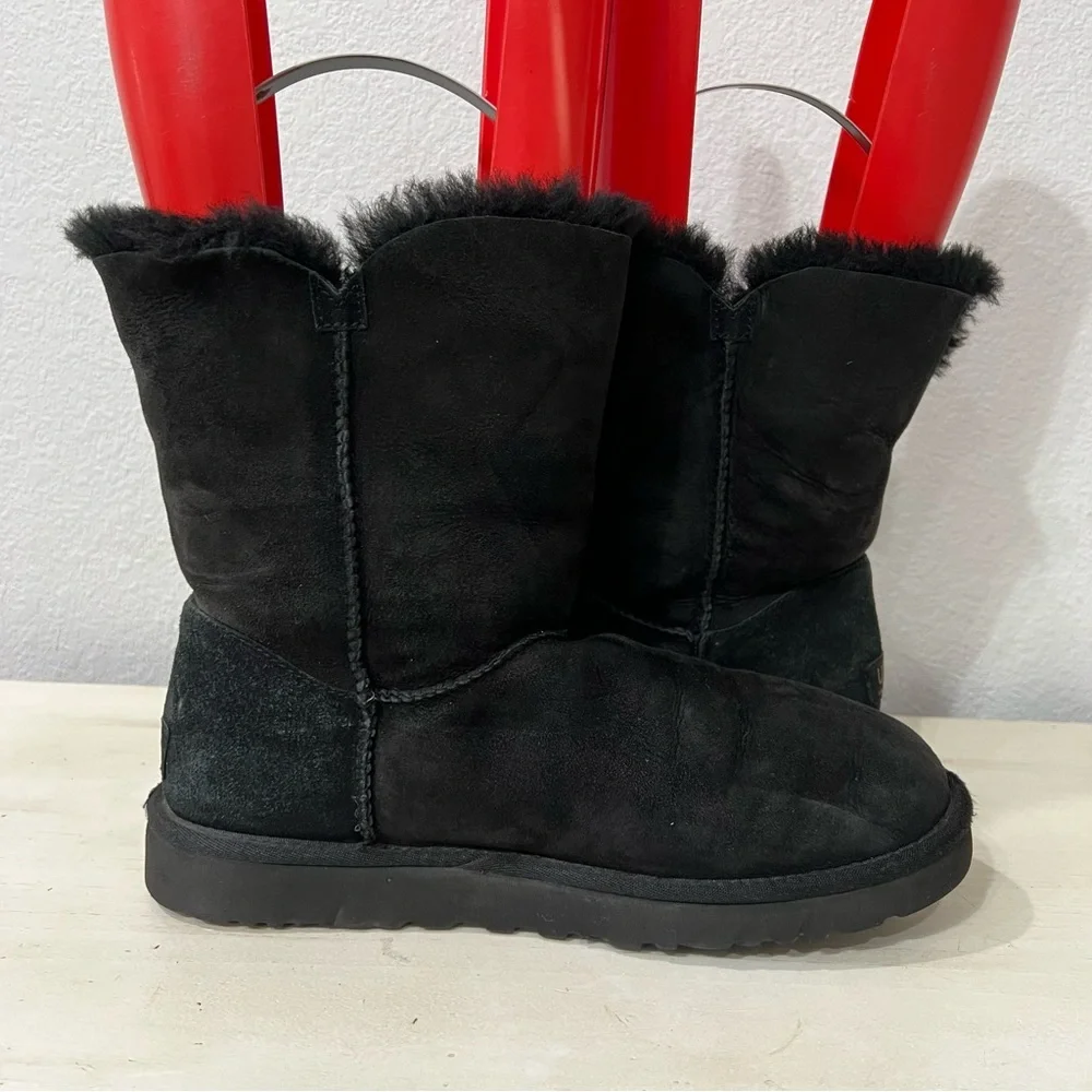 Ugg Black Suede Bailey Button Boots